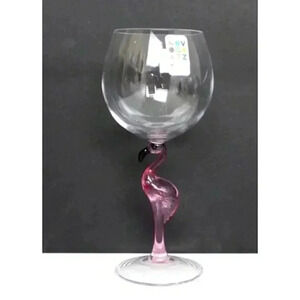New Summer Beach Pool Durable Acrylic FLAMINGO Stem Wine Goblet